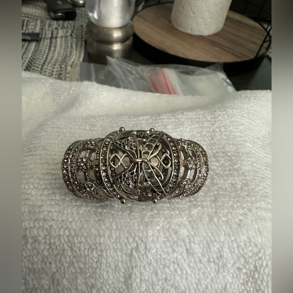 Silver Butterfly Statement Ring - image 2